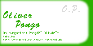 oliver pongo business card